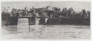 Bovenste Deel van een Schilderij dat het Egyptische Offer van een Maagd aan de Nijl Voorstelt door Federico Faruffini