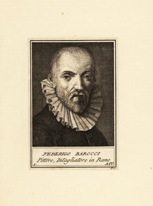 Portret van Federico Barocci (circa 1535-1612), Italiaanse Renaissance schilder en prentmaker door Federico Fiori (after) Barocci or Baroccio
