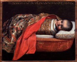 Portret van Federico Ubaldo della Rovere, hertog van Urbino (infant) door Federico Fiori Barocci or Baroccio