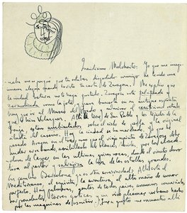 Handgeschreven brief aan Melchor Fernandez Alamgro, Granada, eind januari 1926