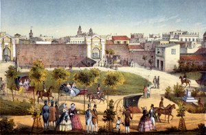 De poorten van Monseratte, Havana, Cuba, 1840 door Federico Mialhe