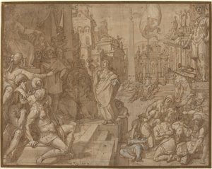 Dispuut van Sint-Catharina van Alexandrië door Federico Zuccaro