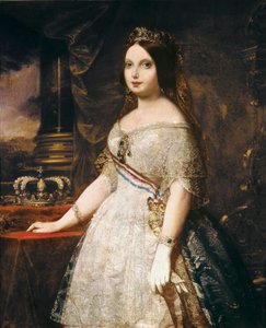 Koningin Isabella II van Spanje (Isabella van Bourbon) (Isabel II van Borbon, 1830-1904) Schilderij door Federico MADRAZO