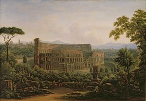 Uitzicht op het Colosseum vanaf de Palatijn, Rome, 1816 door Fedor Mikhailovich Matveev