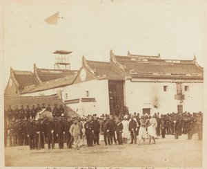 2e Belooch Regiment van Inheemse Infanterie, Bombay, buiten het Ning Po Joss-Huis, China, 1860 door Felice Beato