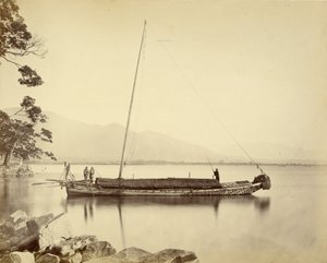 Boot op het Biwa meer