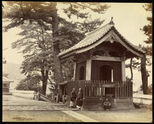 Tempel in de stad Nagasaki door Felice Beato