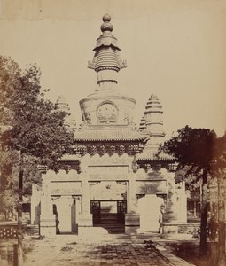 Thibetaans Monument in de Lama Tempel, Peking, oktober 1860