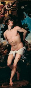 Het martelaarschap van Sint Sebastiaan Schilderij door Felice Riccio genaamd Brusasorzi (1539-1605) 16e eeuw Privécollectie door Felice Brusasorci