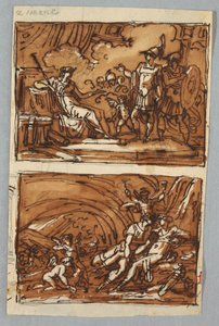 Aeneas en Achates voor Dido; de Liefde van Aeneas en Dido