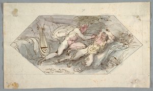 Apollo vilt Marsyas door Felice Giani