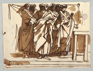 Apostelen naar Rafaëls "Dood van Ananias" door Felice Giani