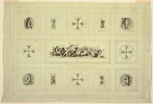 Plafondkast gewijd aan oorlog, Palazzo Quirinale, Rome