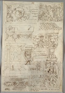 Decoratieve Studie; Verso: Twee Hoofdstudies