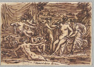 Diana en Callisto, naar Domenichino door Felice Giani
