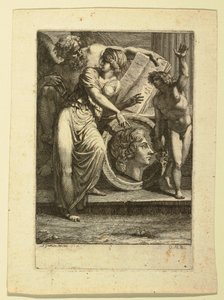 Tekening, Ets: Frontispice of opdrachtpagina, 1785 door Felice Giani