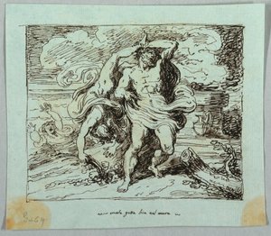 Hercules gooit Lichas in de zee