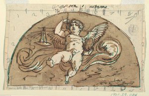 Weegschaal, Lunet voor Plafond, Sala Ottagonale, Palazzo Milzetti, Faenza door Felice Giani