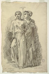 Melpomene, Muze van Tragedie en Clio, Muze van Geschiedenis