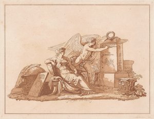 Personificatie van Architectuur met het Genie van de Schone Kunsten door Felice Giani