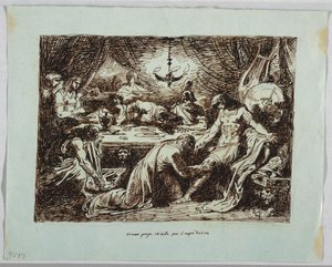 Priamus in de tent van Achilles door Felice Giani