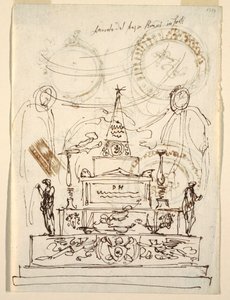 Project voor een catafalk voor de uitvaartdienst van paus Pius VI in Forli