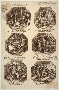 Zes Theseus-onderwerpen voor het Palazzo Gaddi, Forli door Felice Giani