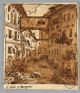 Schetsboekpagina: Studie van Reno, Bologna; Verso: Architectonische details