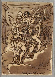 St. Paulus in de wolken met engelen en palmen