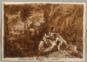 De vlucht naar Egypte, naar Domenichino door Felice Giani