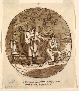 De Hogepriester Straft een Vestaalse Maagd, Sala di Numa Pompilius, Palazzo Milzetti, Faenza door Felice Giani
