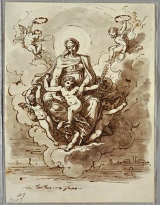 De Madonna en Kind in Glorie, studie naar Dosso Dossi
