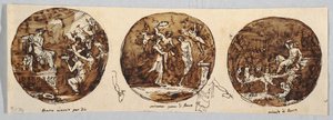 Drie Bacchus-onderwerpen: Bacchus aanbeden door Felice Giani