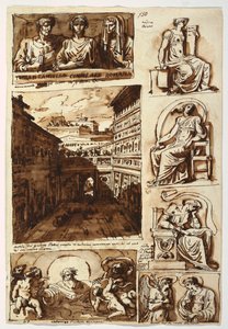 Verschillende Kunstwerken. Het Hof van Palazzo Mattei in Rome door Felice Giani