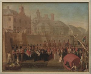 Genua. Bezoek van Paus Pius VII aan de Vrijhaven op 5 mei 1815.
