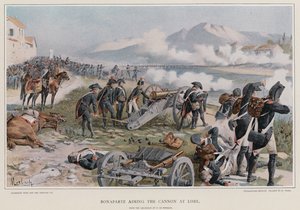 Bonaparte richt het kanon op Lodi door Felicien baron de Myrbach Rheinfeld