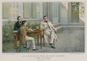 Las Casas en zijn zoon schrijven de geschiedenis van Napoleon onder zijn dictaat