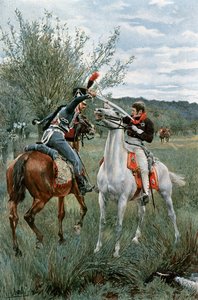 Prins Louis van Pruisen en Sergeant Guindey door Felicien baron de Myrbach Rheinfeld