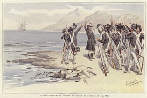 Soldaten vernieuwen hun eed om Republikeinen te sterven door Felicien baron de Myrbach Rheinfeld