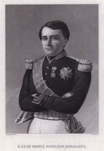 Prins Napoleon Bonaparte, zoon van Jerome, koning van Westfalen, jongste broer van keizer Napoleon I (gravure) door Felix (after) Philippoteaux