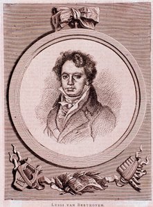Portret van de Duitse componist Ludwig van Beethoven door Felix Auguste Clement