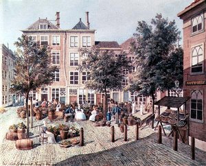 De kleine groentemarkt in Haag door Felix Bartholdy Mendelssohn