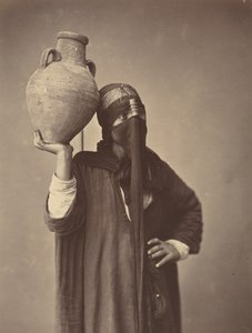 Waterdrager in Caïro, ca 1870 (foto) door Félix Bonfils