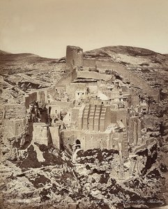 Uitzicht op het Mar Saba-klooster, in Israël door Félix Bonfils