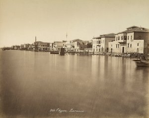 Uitzicht op de stad Larnaca, op Cyprus door Félix Bonfils