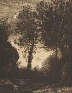 Zonsondergang, 1858 door Felix Bracquemond