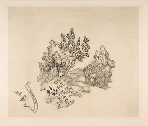 Decoratie voor een Bord: Een Stroom, 1870 door Felix Bracquemond