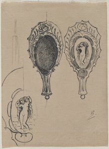 Ontwerp voor een handspiegel, ca. 1900-1902 door Felix Bracquemond