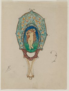 Ontwerp voor een handspiegel, ca. 1900-1902 door Felix Bracquemond