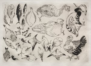 Servies Rousseau: Eenden, vissen, enz. nr. 12, 1866